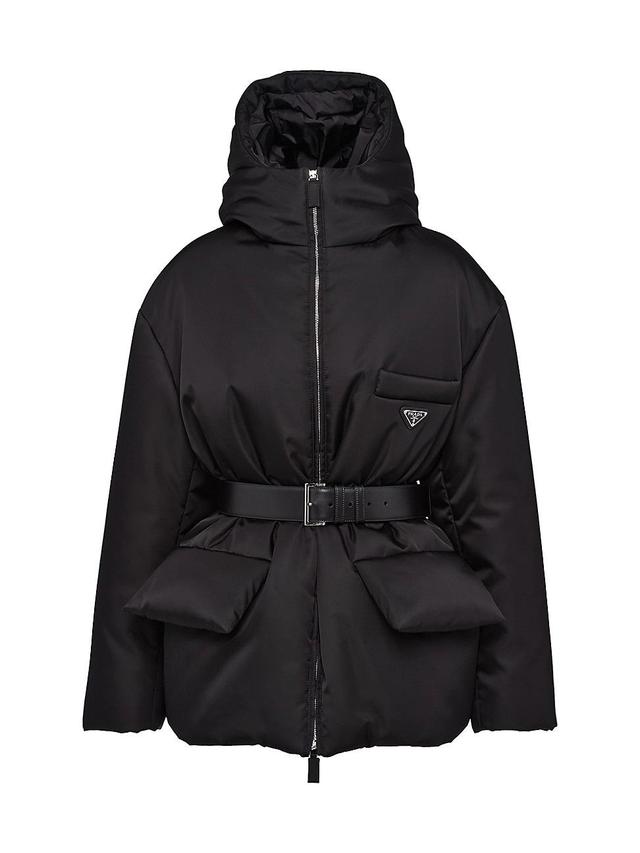 Womens Re-Nylon Hooded Down Jacket Product Image