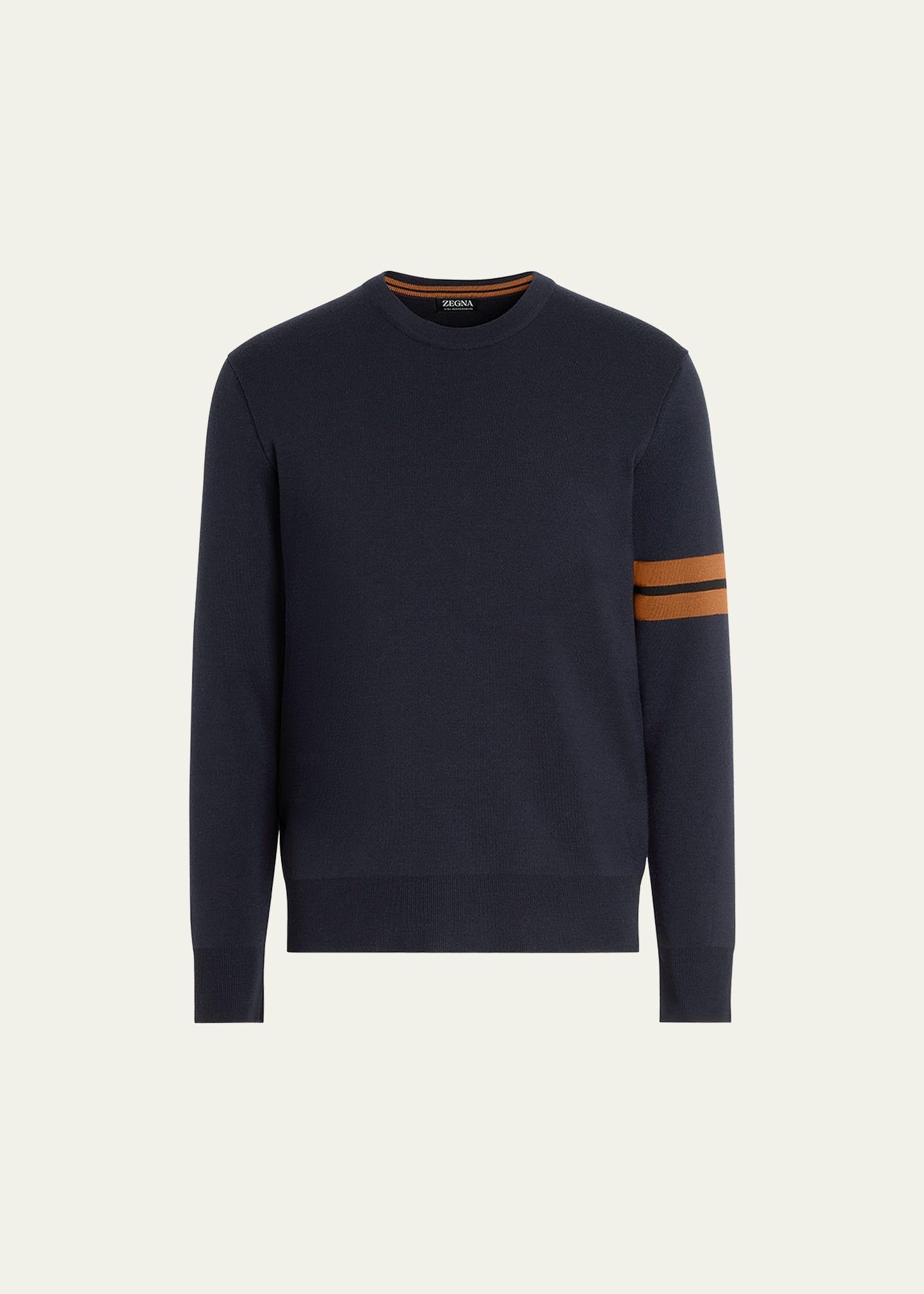 Mens Signifier Stripe Wool Crewneck Sweater Product Image