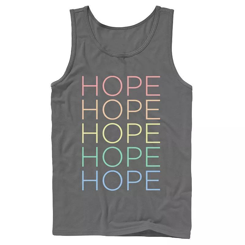 Mens Fifth Sun Hope Text Stack Tank Top Grey Product Image