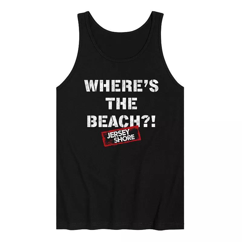 Mens Jersey Shore Wheres The Beach Graphic Tank Top Product Image