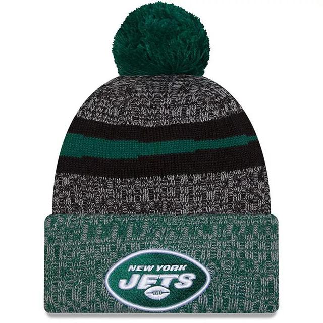 Mens New Era Black New York Jets 2023 Sideline Sport Cuffed Pom Knit Hat - Black Product Image