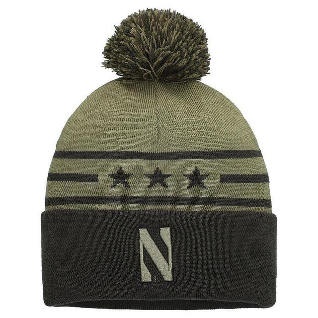 Mens Under Armour Forest Green Northwestern Wildcats Freedom Collection Cuffed Knit Hat with Pom Product Image