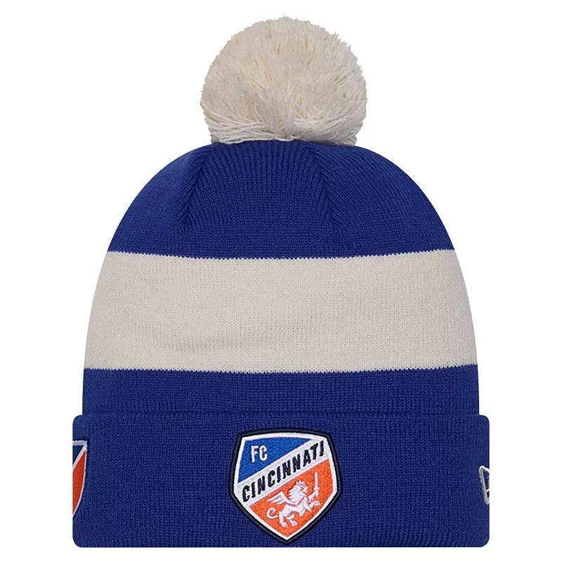 Mens New Era FC Cincinnati 2024 Kick Off Collection Cuffed Knit Hat with Pom Product Image