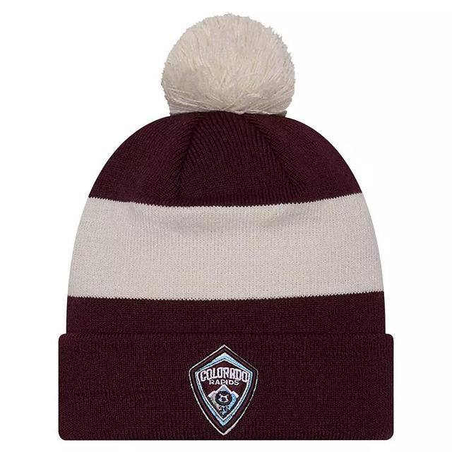 Mens New Era Burgundy Colorado Rapids 2024 Kick Off Collection Cuffed Knit Hat with Pom Product Image