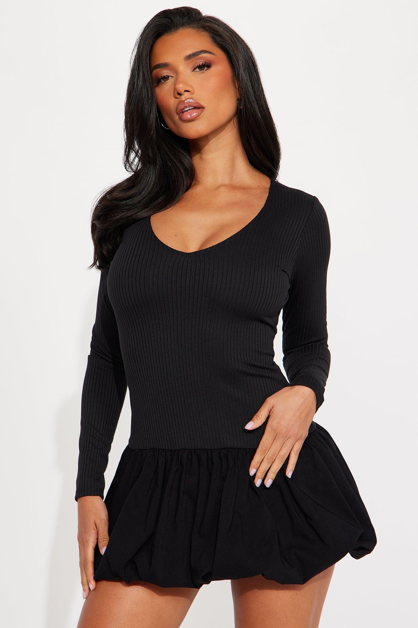 Ari Mini Bubble Dress - Black Product Image