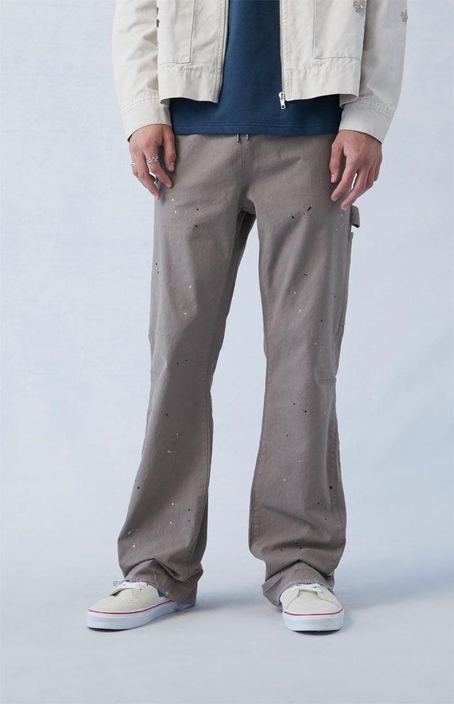 Men's Eco Stretch Canvas Khaki Slim Bootcut Pants Product Image