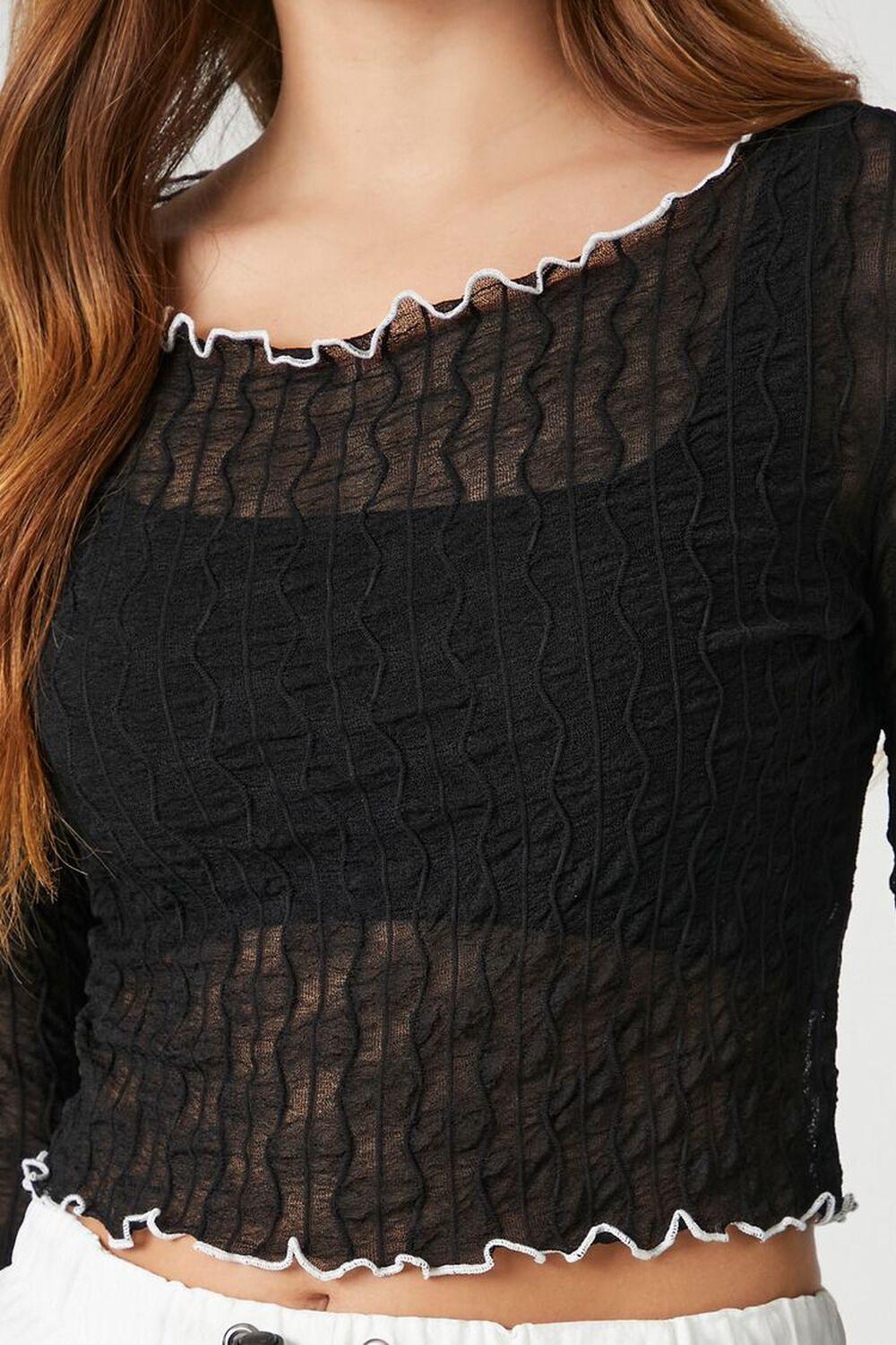 Sheer Wavy Crop Top | Forever 21 Product Image