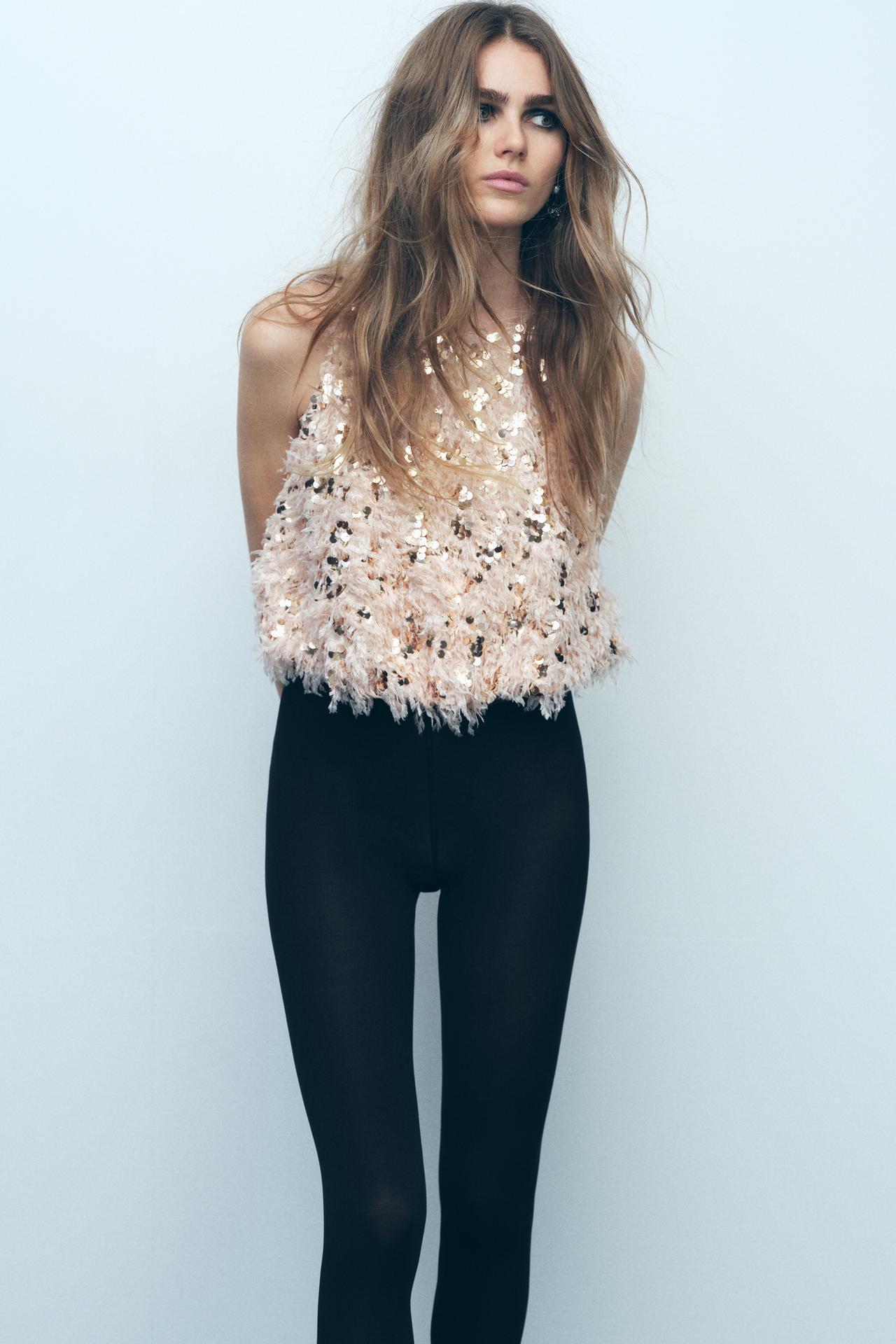 FRAYED SEQUIN TOP Product Image