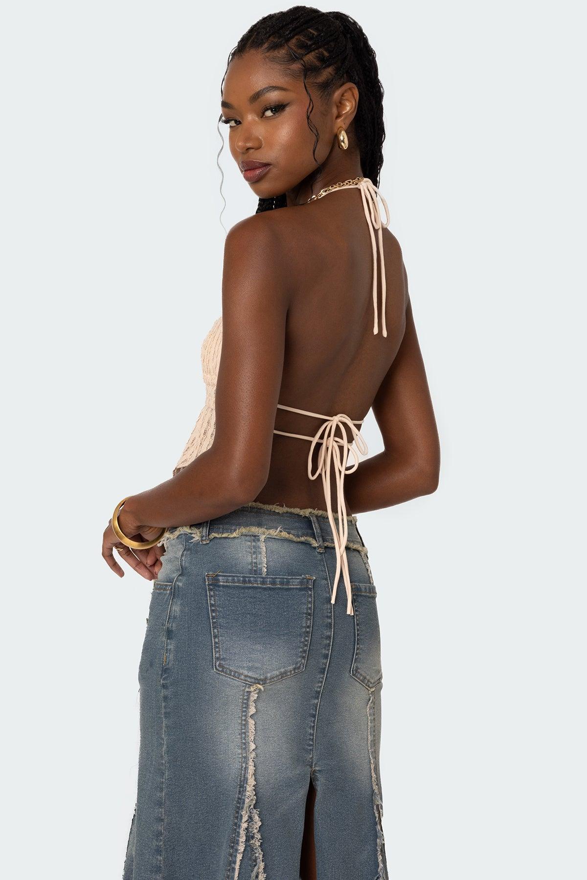 Anaya Textured Open Back Top Product Image