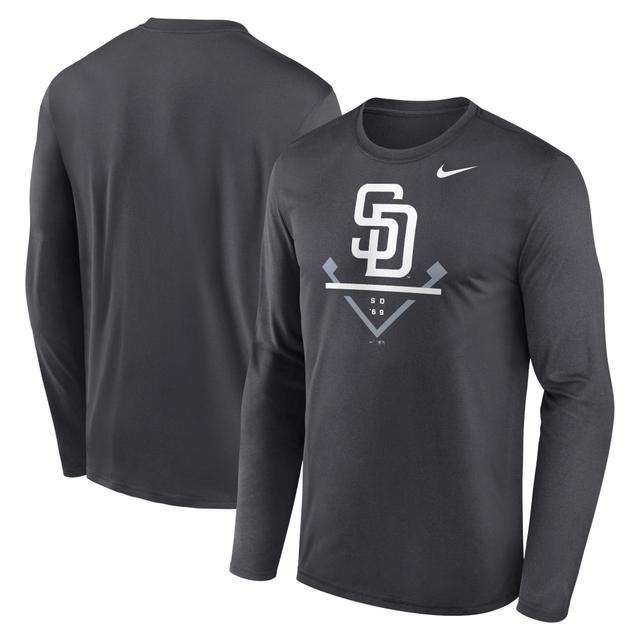 Mens Nike Anthracite San Diego Padres Icon Legend Performance Long Sleeve T-Shirt Product Image