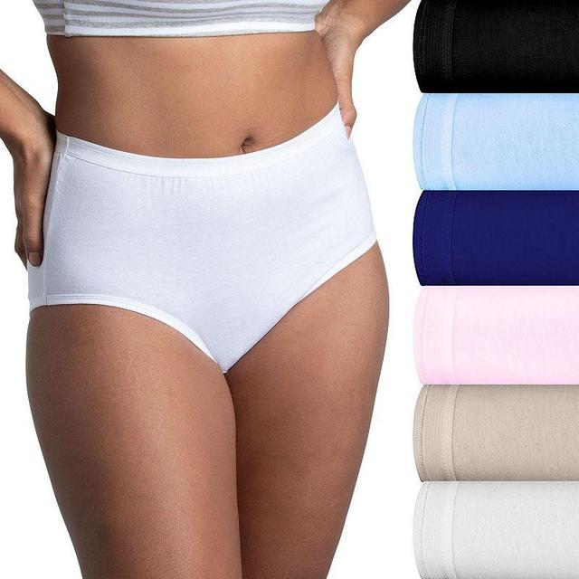 Womens Fruit of the Loom 6-Pack Signature Cotton Brief Panty Set 6DKBRAP Blue Asst Product Image