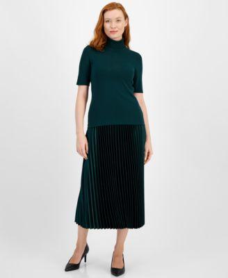 Women's Satin Pleated Pull-On Skirt product image