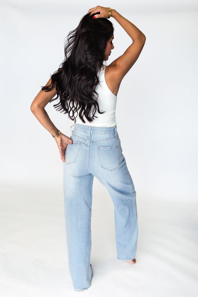 Kelsea Light Wash Wide Leg Jeans Product Image