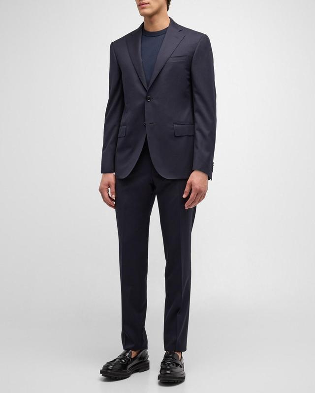 Mens Regular-Fit Solid Woven Wool Suit Product Image