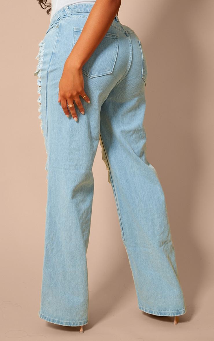 Shape Light Blue Denim Fray Detail Jeans Product Image