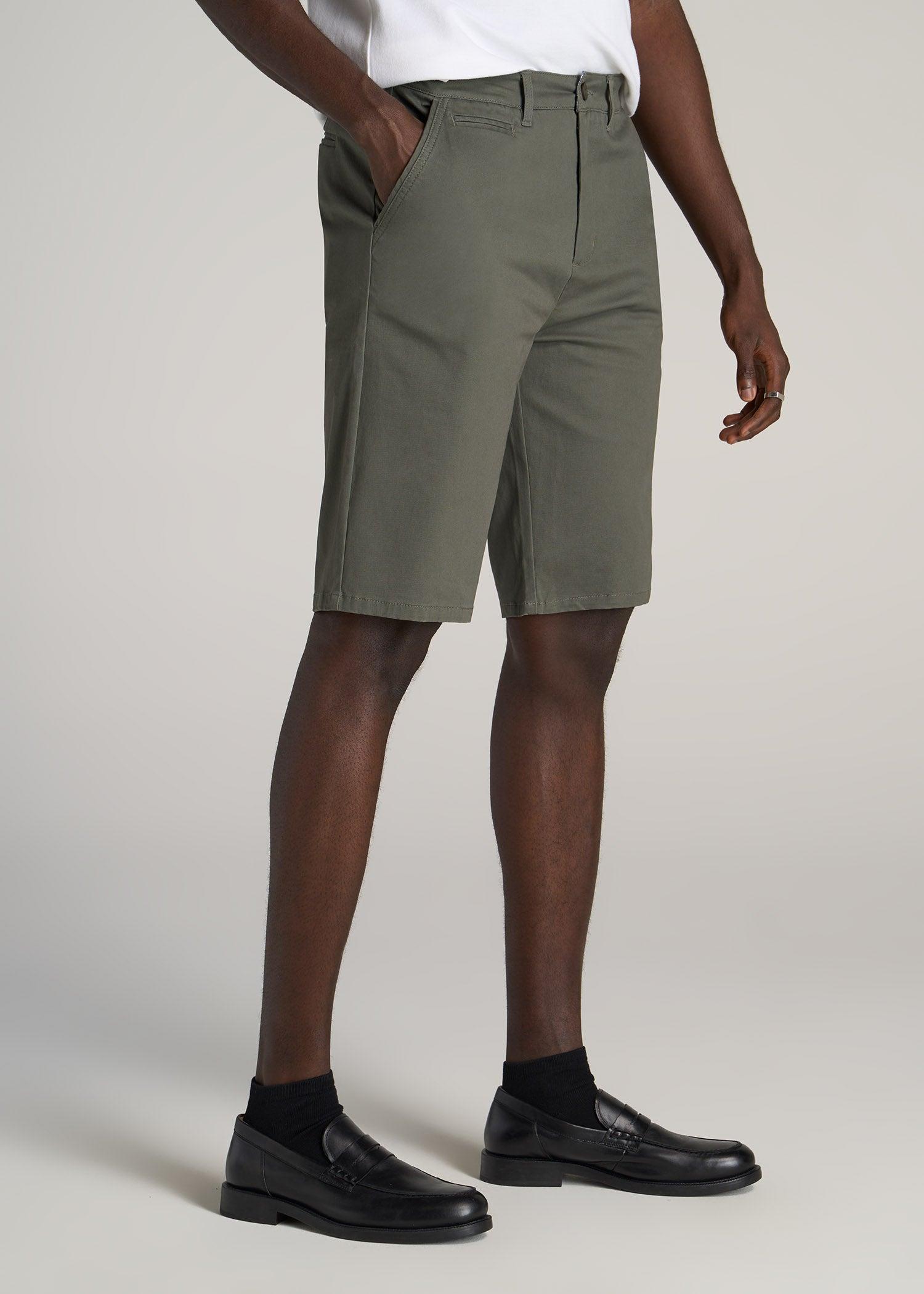 Chino Shorts for Tall Men in Spring Olive Male Product Image