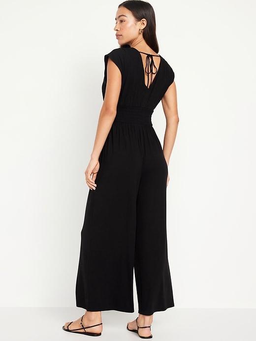 Waist-Defined Shirred Jumpsuit Product Image