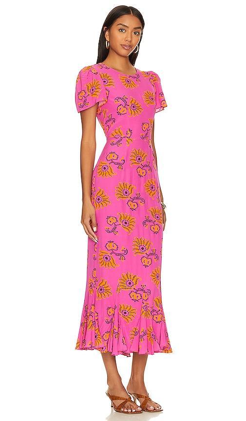 Womens Lulani Floral Ruffled Midi-Dress Product Image