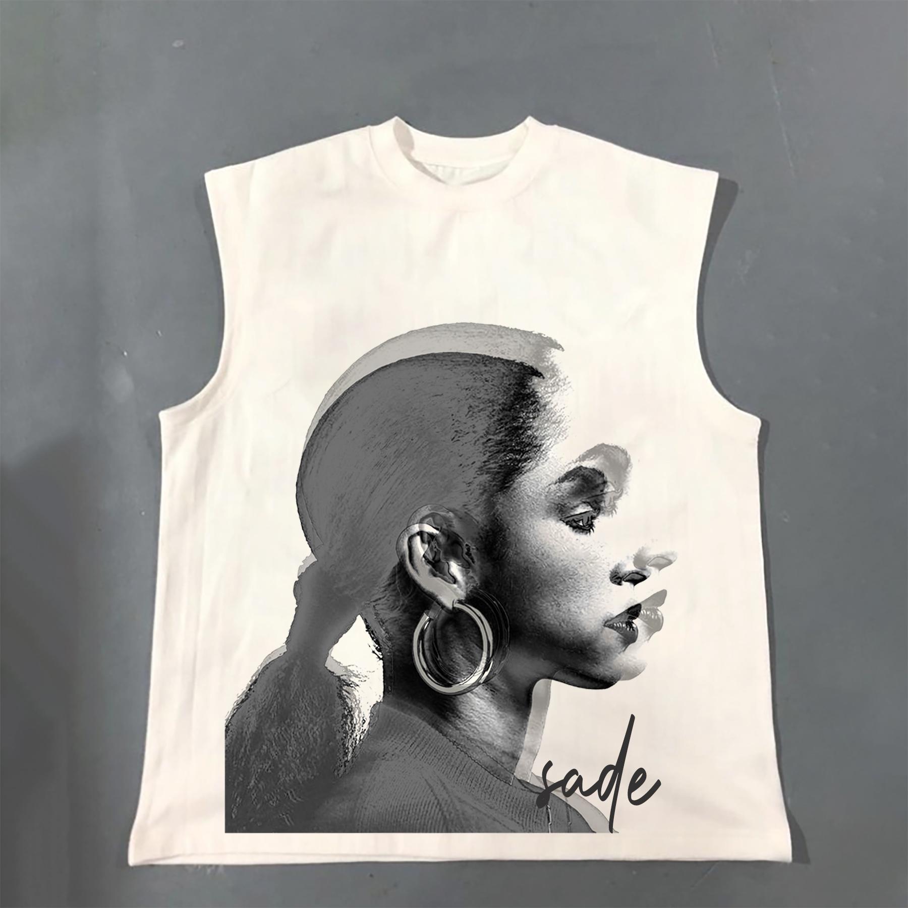 Men's Sade Adu Print Cotton Tank Top Product Image