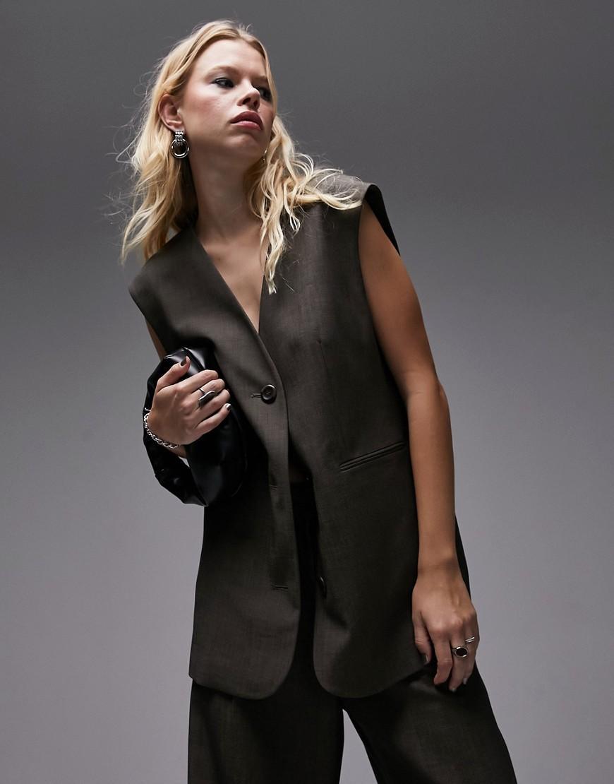 Topshop tonic oversized tailored vest Product Image