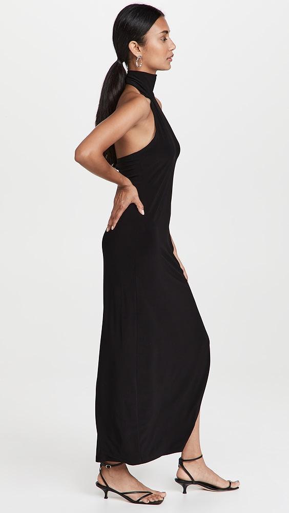 Norma Kamali Halter Turtle Side Slit Gown | Shopbop Product Image