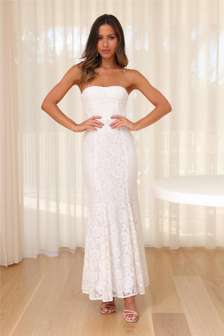 Lace Vacation Maxi Dress White Product Image