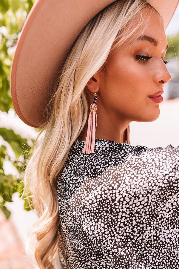 The Harper Tassel Earrings in Rose Product Image