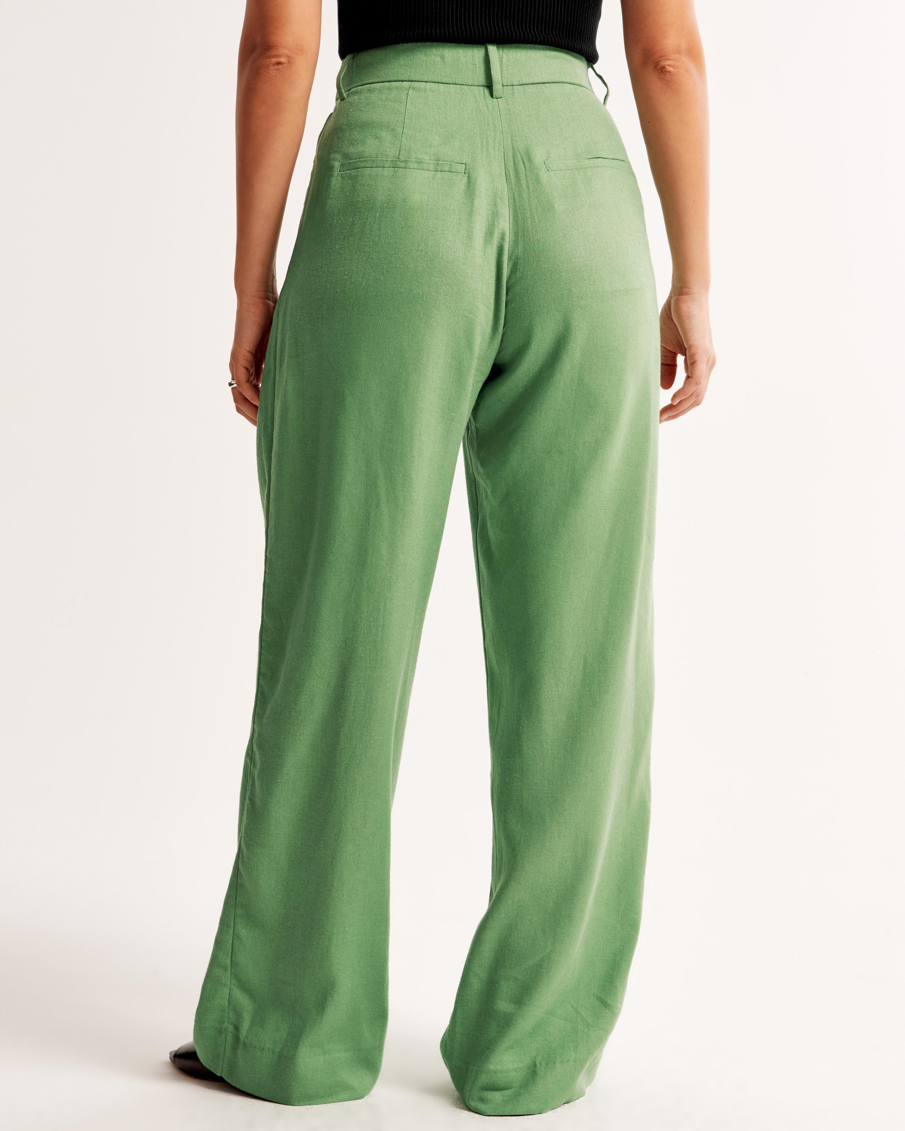 Curve Love A&F Sloane Tailored Linen-Blend Pant Product Image