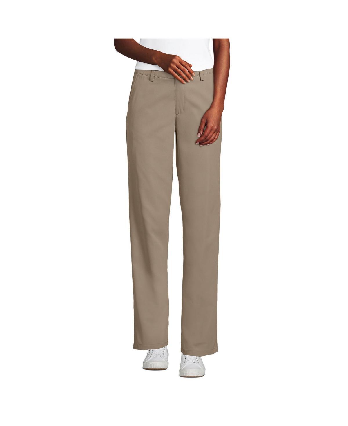 Womens Lands End School Uniform Performance Chino Pants Green Product Image