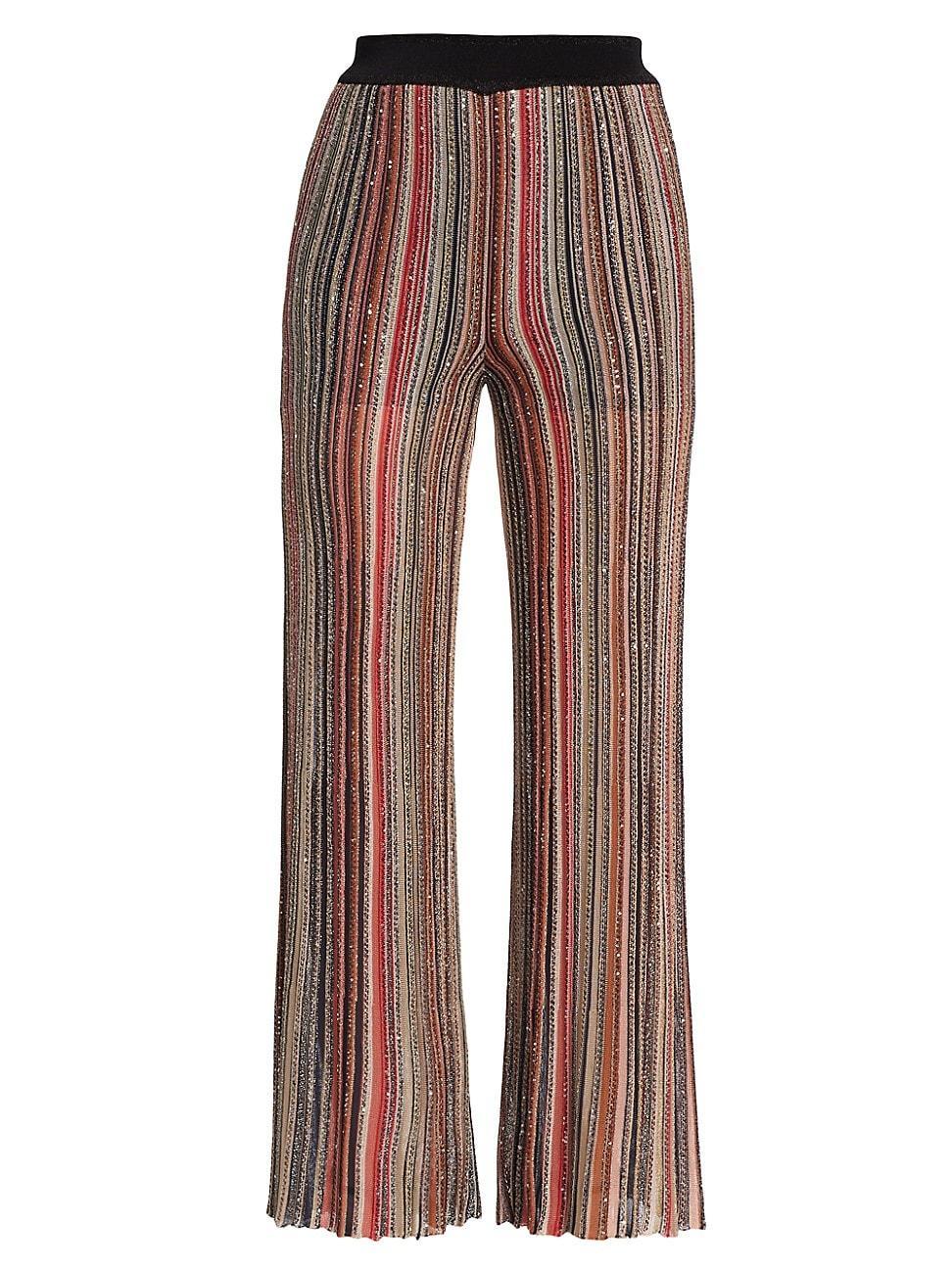 Womens Stripe Sequined Flare Pant product image