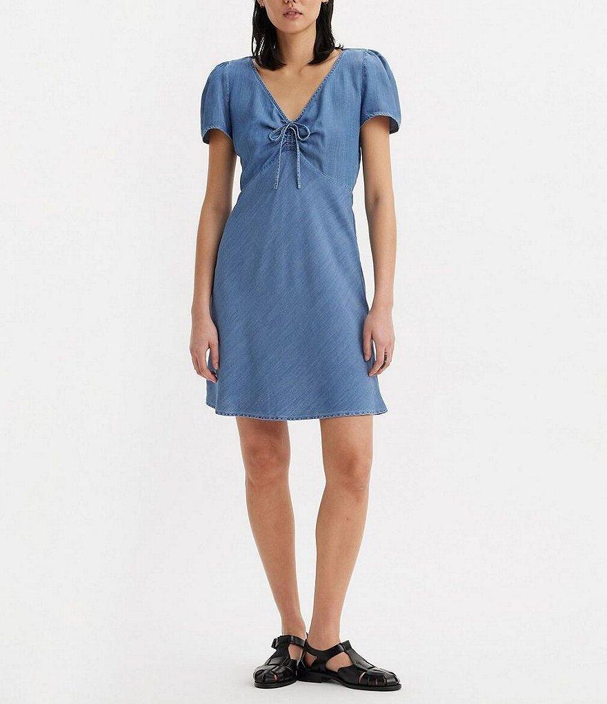 Levi's® Delray Short Sleeve Tie Front Mini Dress Product Image