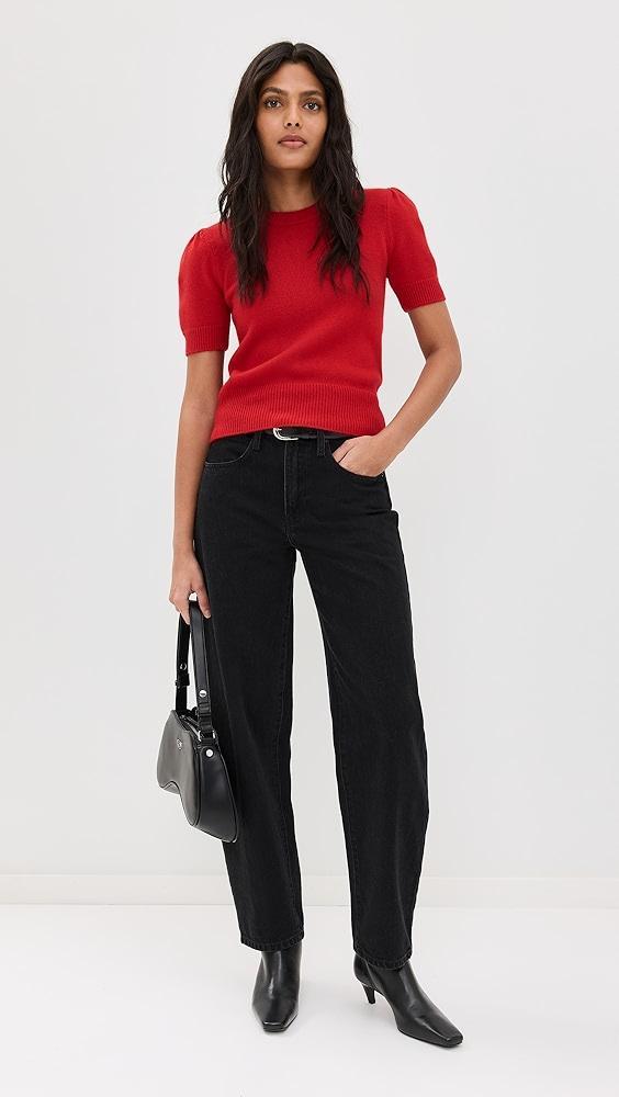 FRAME Ruched Sleeve Cashmere Sweater | Shopbop Product Image