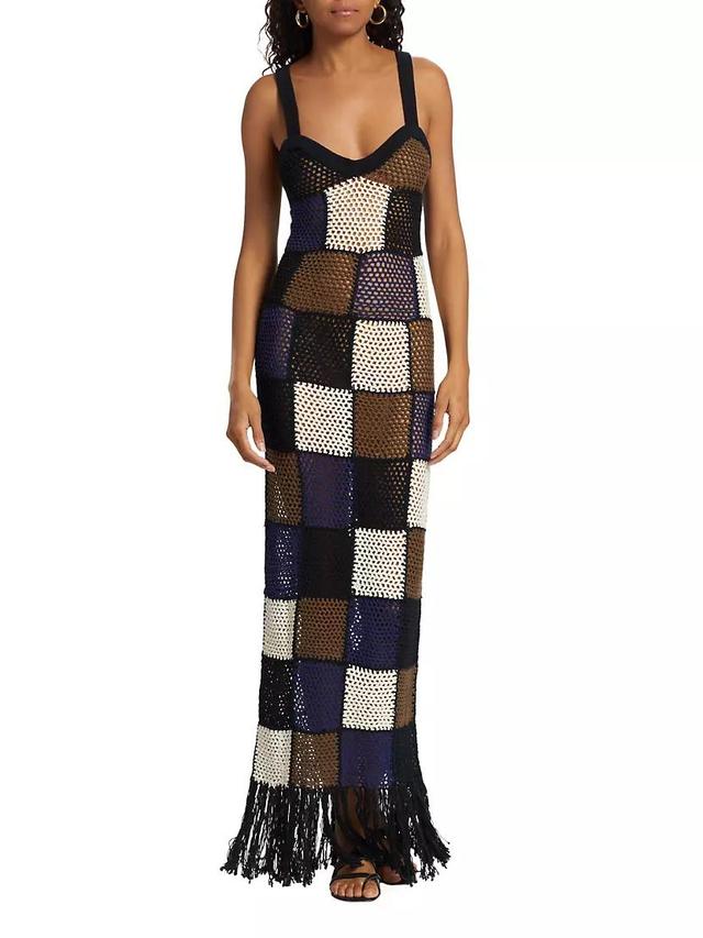 Maya Patchwork Crocheted Maxi Dress Product Image