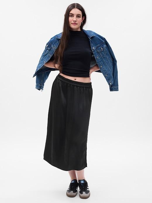 Satin Midi Skirt Product Image