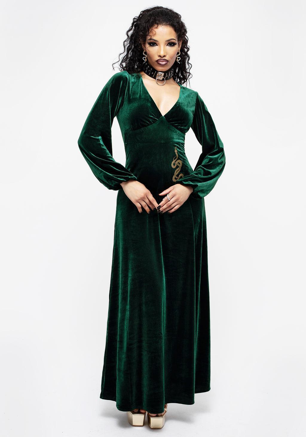 Zarina Long Sleeve Velour Maxi Dress Product Image