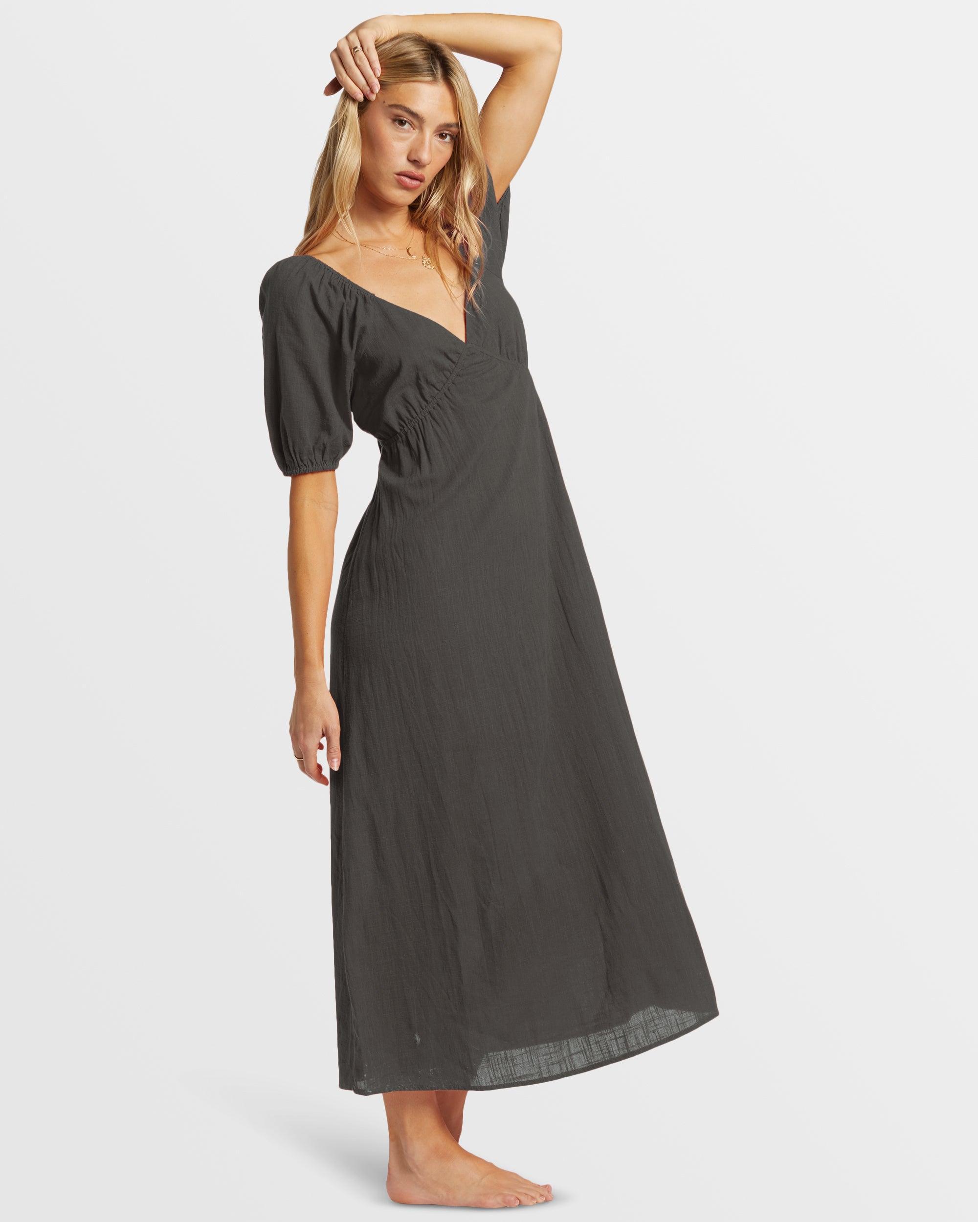 Love Fade Puff Sleeve Maxi Dress - Black Sands Female Product Image