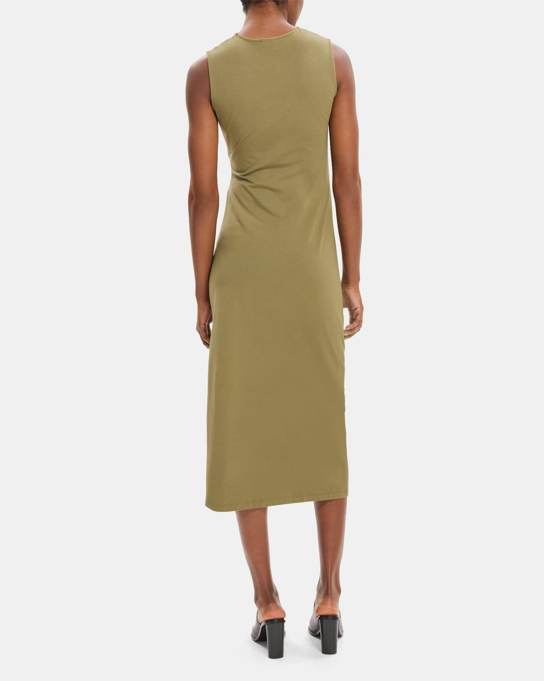 Sleeveless Sheath Dress in Stretch Cotton-Modal Product Image