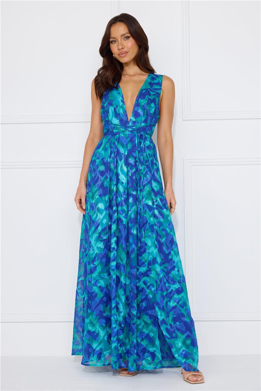 Exquisite Extravaganza Maxi Dress Blue Product Image