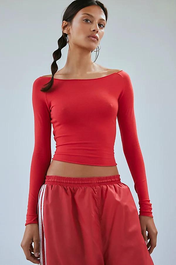 Out From Under Cotton Compression Boatneck Long Sleeve Top Womens at Urban Outfitters Product Image