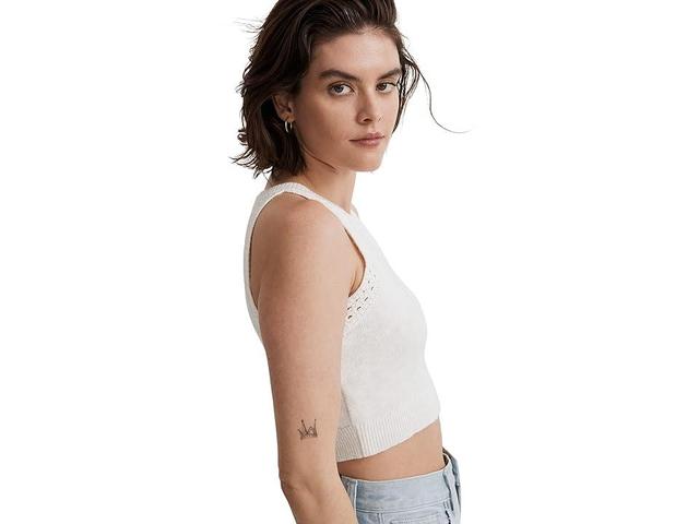 Madewell Crochet-Trim Crop Sweater Tank (Lighthouse) Women's Clothing Product Image