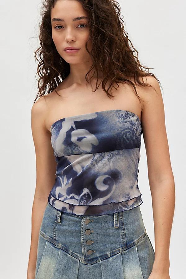 Silence + Noise Kori Printed Mesh Tube Top Womens at Urban Outfitters Product Image