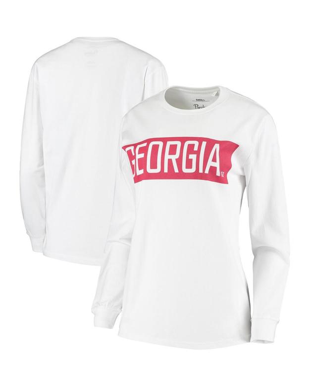 Womens Pressbox White Georgia Bulldogs Big Block Whiteout Long Sleeve T-shirt Product Image