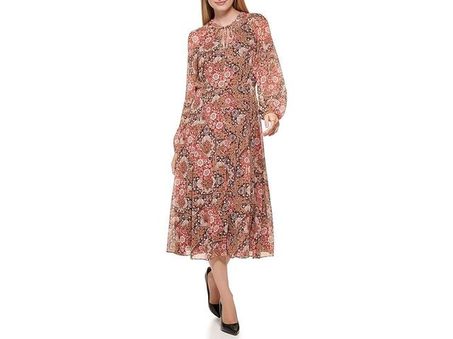 Tommy Hilfiger Tapestry Paisley Dress (Tannin Multi) Women's Dress Product Image