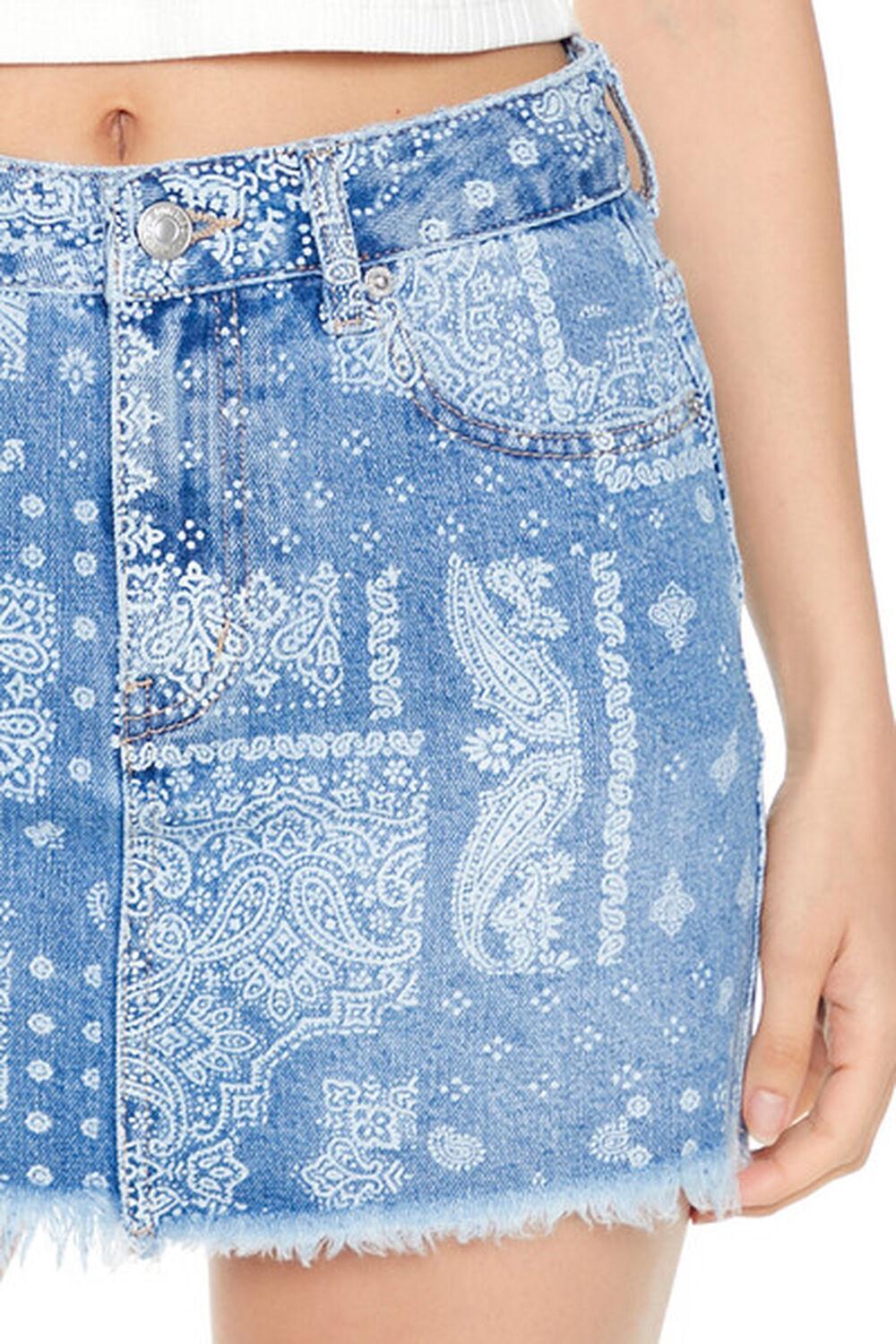 Bandana Print Denim Mini Skirt | Forever 21 Product Image