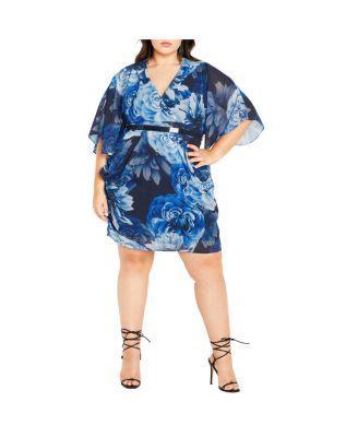 Plus Size Color Wrap Print Dress Product Image