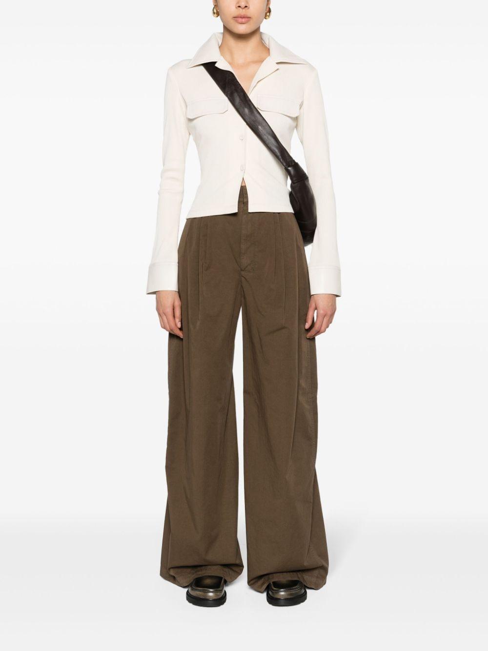 pleat-detailing wide-leg trousers Product Image