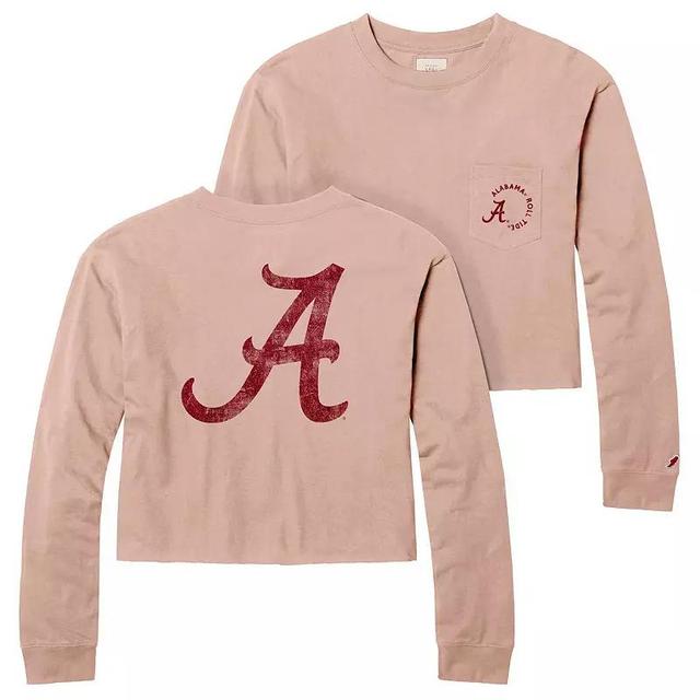 Womens League Collegiate Wear Pink Alabama Crimson Tide ClotheslineMidi Long Sleeve Cropped T-Shirt Product Image