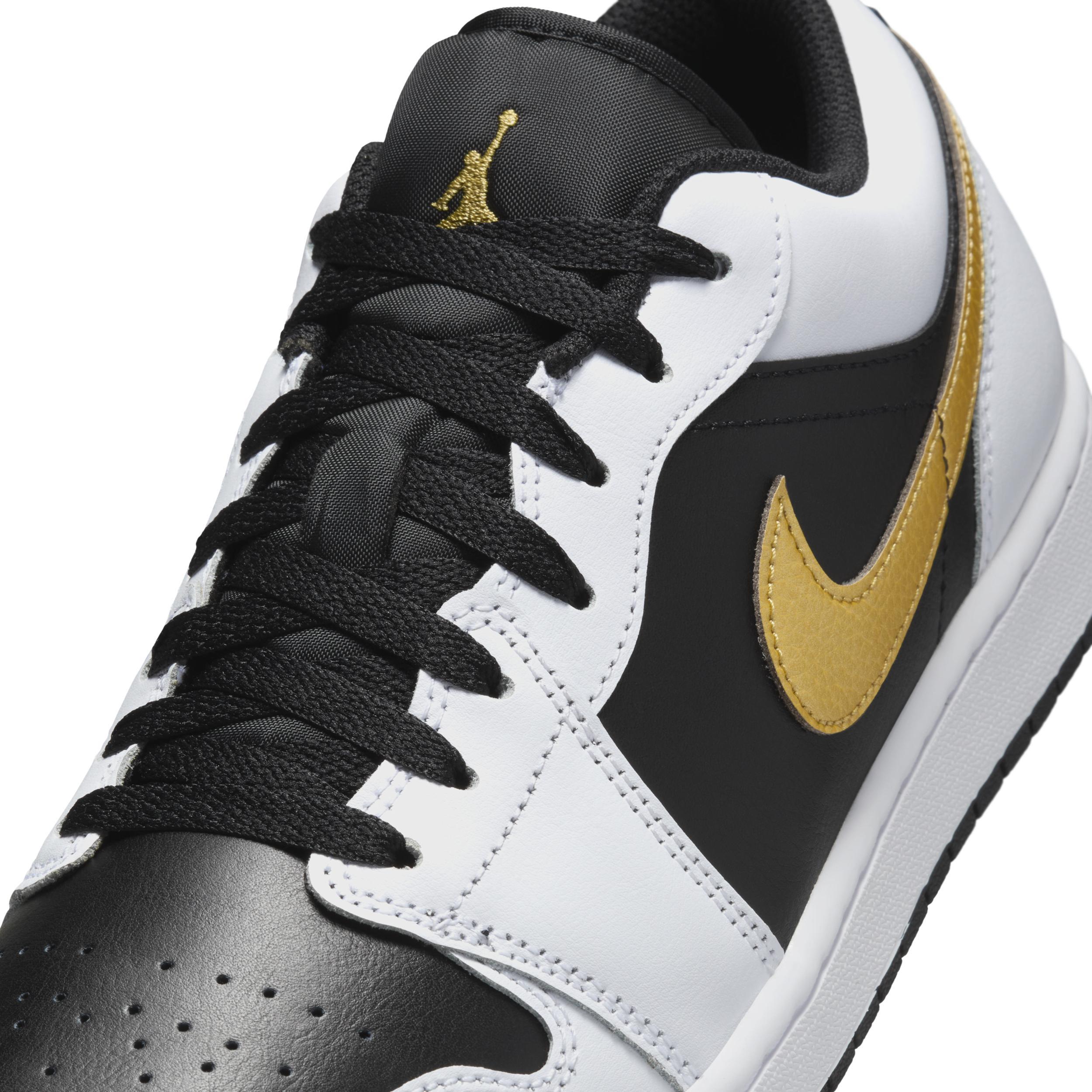 Jordan Mens Jordan AJ 1 Low - Mens Shoes Gold/White/Black Product Image