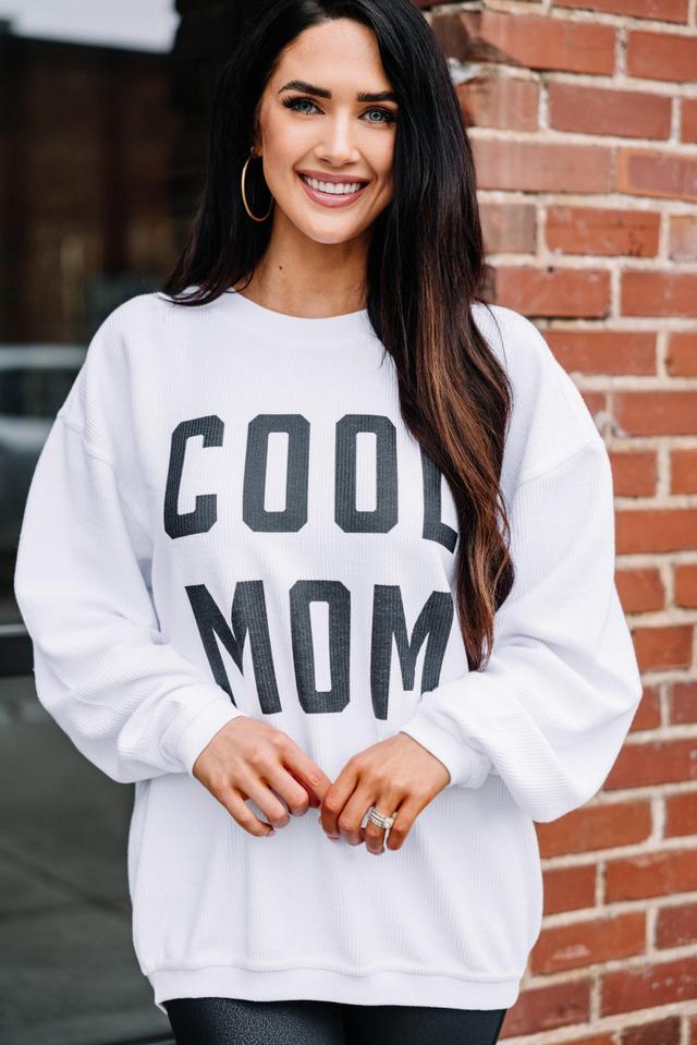 Cool Mom White Corded Graphic Sweatshirt Female Product Image