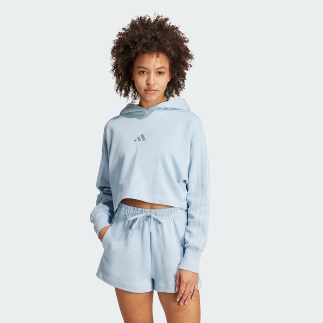 adidas ALL SZN French Terry 3-Stripes Hoodie Wonder Blue S Womens Product Image